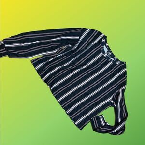 SHEIN Black and White Striped Top